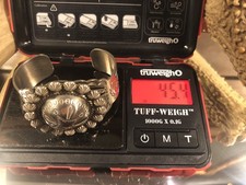 VINTAGE FRED HARVEY ERA NAVAJO DOMED/CONCHO  SILVER CUFF BRACELET  45.4 G - Additional view 8