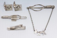 STERLING SILVER Turquoise Stamped Fred Harvey Era DOG Tie Clip Lot #97 - Additional view 4