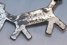 STERLING SILVER Turquoise Stamped Fred Harvey Era DOG Tie Clip Lot #97 - Additional view 9