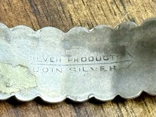 Vtg Fred Harvey Era Coin Silver Green Stone Cuff Bracelet Silver Products Mark - Additional view 3