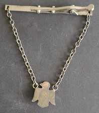 Vintage Navajo Sterling Silver  Turquoise Thunderbird Fred Harvey Style Tie Clip - Additional view 4