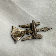 Sterling Silver Ring Navajo Fred Harvey Peyote Bird Chip Inlaid Turquoise 7 Vtg - Additional view 6