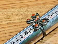 💥NATIVE AMERICAN Fred Harvey Sterling Silver BEAUTIFUL Butterfly Coral Ring 8 - Additional view 2