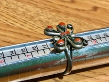 💥NATIVE AMERICAN Fred Harvey Sterling Silver BEAUTIFUL Butterfly Coral Ring 8 - Additional view 5