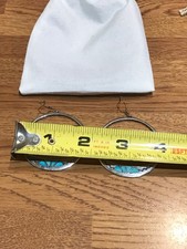 🔥NATIVE AMERICAN Navajo FRED HARVEY 925 Sterling Silver HUGE Turquoise Earrings - Additional view 4