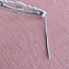 Vintage Fred Harvey Era Sterling Silver Turquoise Brooch with C Clasp - 1 3/4” - Additional view 11