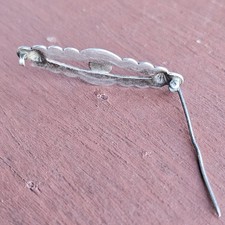 Vintage Fred Harvey Era Sterling Silver Turquoise Brooch with C Clasp - 1 3/4” - Additional view 12