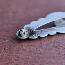 Vintage Fred Harvey Era Sterling Silver Turquoise Brooch with C Clasp - 1 3/4” - Additional view 13