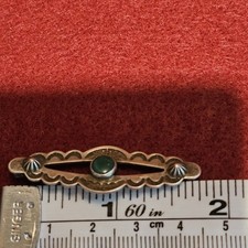 Vintage Fred Harvey Era Sterling Silver Turquoise Brooch with C Clasp - 1 3/4” - Additional view 17