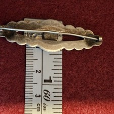 Vintage Fred Harvey Era Sterling Silver Turquoise Brooch with C Clasp - 1 3/4” - Additional view 18