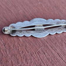 Vintage Fred Harvey Era Sterling Silver Turquoise Brooch with C Clasp - 1 3/4” - Additional view 8