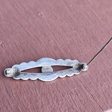 Vintage Fred Harvey Era Sterling Silver Turquoise Brooch with C Clasp - 1 3/4” - Additional view 10