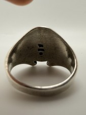 12.5 Vintage Fred Harvey Style Sterling Silver Turquoise Horseshoe Ring STAMPED - Additional view 4