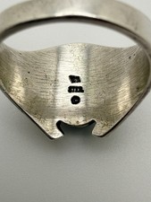 12.5 Vintage Fred Harvey Style Sterling Silver Turquoise Horseshoe Ring STAMPED - Additional view 6