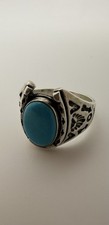 12.5 Vintage Fred Harvey Style Sterling Silver Turquoise Horseshoe Ring STAMPED