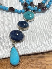 💥NATIVE AMERICAN Fred Harvey 1959 Navajo 925 Silver STUNNING Turquoise Necklace - Additional view 6