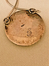 💥 Native Navajo Fred Harvey Sterling Silver Turquoise Pendant By Joleen Yazzie - Additional view 15