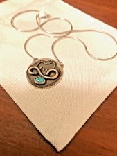 💥 Native Navajo Fred Harvey Sterling Silver Turquoise Pendant By Joleen Yazzie - Additional view 22