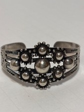 1900s Fred Harvey era Dome sterling cuff bracelet southwestern Native American