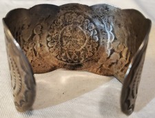 VINTAGE NAVAJO FRED HARVEY ERA THUNDERBIRD STAMP STERLING SILVER BRACELET vafo - Additional view 8