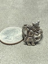 Fred Harvey Native American Kachina Dancer Pawn Sterling Silver Ring Sz7.75 - Additional view 1
