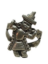 Fred Harvey Native American Kachina Dancer Pawn Sterling Silver Ring Sz7.75