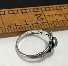 Bell Trading Post Thunderbird Sterling Turquoise Ring Size 6 1/2 Fred Harvey Era - Additional view 6