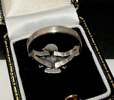 Bell Trading Post Thunderbird Sterling Turquoise Ring Size 6 1/2 Fred Harvey Era - Additional view 8