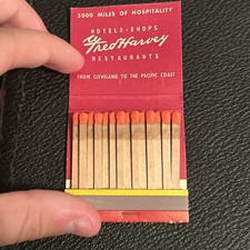 Vintage Matchbook Fred Harvey Hotels Shops Restaurants Matches Partial Pull - Additional view 2