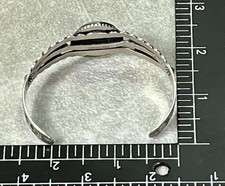 Vintage FRED HARVEY Navajo BIG Turquoise THUNDERBIRD Sterling Bracelet 6.75