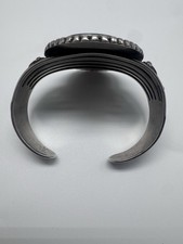 NATIVE AMERICAN NAVAJO TURQUOISE & STERLING FRED HARVEY ERA CUFF 63GRMS - Additional view 5