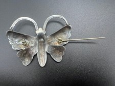 NATIVE AMERICAN NAVAJO TURQUOISE & STERLING FRED HARVEY ERA BUTTERFLY PIN - Additional view 4