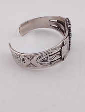 Vtg Maisel's Fred Harvey Era Navajo Sterl Silver Turquoise Thunderbird Cuff 6⅜ - Additional view 3