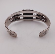 Vtg Maisel's Fred Harvey Era Navajo Sterl Silver Turquoise Thunderbird Cuff 6⅜ - Additional view 5