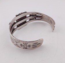 Vtg Maisel's Fred Harvey Era Navajo Sterl Silver Turquoise Thunderbird Cuff 6⅜ - Additional view 6