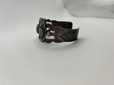 Sterling Silver Turquoise? Native American Fred Harvey Era Stamped Cuff - Additional view 5