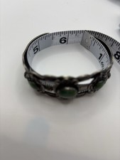 Sterling Silver Turquoise? Native American Fred Harvey Era Stamped Cuff - Additional view 7