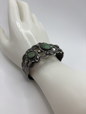 Sterling Silver Turquoise? Native American Fred Harvey Era Stamped Cuff