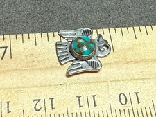 Sterling Silver Thunderbird Turquoise Charm Pendant Set Fred Harvey Era - Additional view 2