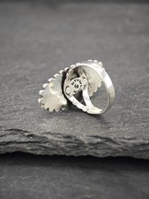 Fred Harvey Era Block Turquoise Sterling Silver Ring Size 6 3/4 - Additional view 9