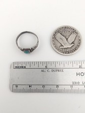 Vtg Fred Harvey Era Bell Trading Sterl Silver Turquoise Cross Arrow Ring Sz 4½ - Additional view 9