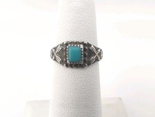 Vtg Fred Harvey Era Bell Trading Sterl Silver Turquoise Cross Arrow Ring Sz 4½