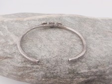 Tiny Vtg Fred Harvey Era Sterling Silver Turquoise Baby Cuff Bracelet Gift - Additional view 3