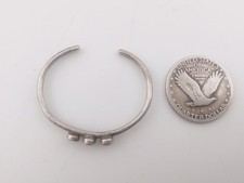 Tiny Vtg Fred Harvey Era Sterling Silver Turquoise Baby Cuff Bracelet Gift - Additional view 4