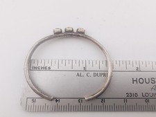 Tiny Vtg Fred Harvey Era Sterling Silver Turquoise Baby Cuff Bracelet Gift - Additional view 5