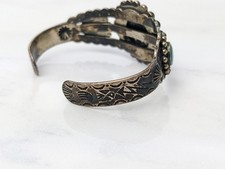 Fred Harvey Era Blue Turquoise Cuff Sterling Silver Bracelet - Additional view 3