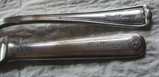 2 Original Fred Harvey Signed Dining Car Dinner Flat Ware Pieces--Fork and Knife - Additional view 2