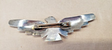 Vintage Fred Harvey Era Native American Silver Turquoise Thunderbird Brooch 3.5