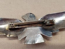 Vintage Fred Harvey Era Native American Silver Turquoise Thunderbird Brooch 3.5