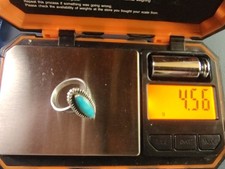 Vintage Fred Harvey Era Navajo Turquoise Sterling Silver Stamped Ring Sz 7½ - Additional view 8